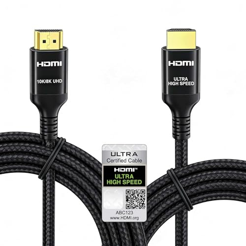 Etseinri Cavo HDMI 2.1 4M+2M, Certificato 10K 8K 4K Cavo HDMI® Ultra Alta Velocità 4K 240Hz 144Hz 120Hz 8K 60Hz 48Gbps Cavi HDMI eARC HDR HDCP 2.3 D-olby Atmos Vision TV PC Monitor Proiettore