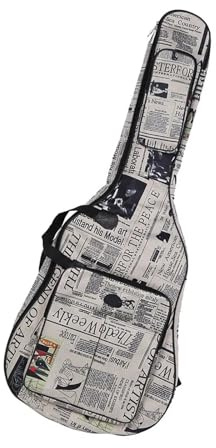 SHBHWS Folk klassiskt akustiskt gitarrfodral i 600D oxfordtyg, journalstil, med vadderade och sömmade, lämplig för 40/41 tums gitarrer för gitarr, Flerfärgad, For 41inch, En stil