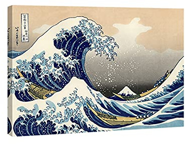 Wieco Art Canvas Prints Wall Art Ocean Beach Picture Paintings for Home Office Decorations Wall Decor Great Wave of Kanagawa Katsushika Hokusai Modern Stretched and Framed Landscape Sea Artwork