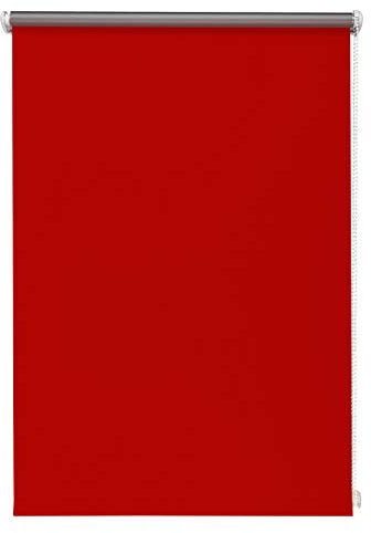 Beyond Drape Thermo-Rollo nach Maß ohne Bohren mit Klemmträger Verdunkelungsrollo Seitenzugrollo Klemmrollo Blackout Silberbeschichtung Klemmfix Rot Breite:101-110 cm, Länge:161-200 cm