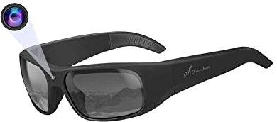 OhO sunshine Waterproof Video Sunglasses, 1080P Full HD Video Recording Camera with 32GB Built-in Memory and Polarized UV400 Protection Safety Lenses,Unisex Sport Design