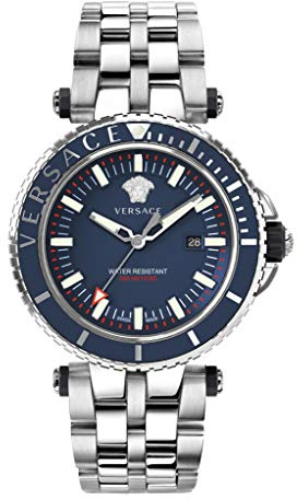 Versace Analoge Quarzuhr für Herren aus Edelstahl - VEAK00418