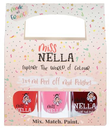Miss Nella JUST LIKE MUMMY'S Nagellack 3er Set: Sugar Hugs, Jazzberry Jam & Under The Sea, abziehbarer Nagellack speziell für Kinder, Peel-Off-Formel, ungiftig, wasserbasiert und geruchsneutral