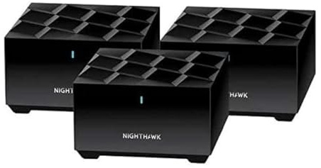 NETGEAR Nighthawk MK63S AX1800 Whole Home Mesh Wi-Fi 6 System with 1.8 GBPS Speed, OFDMA Technology and WPS Security Protocol (Black, 3 Pack, Renewed)