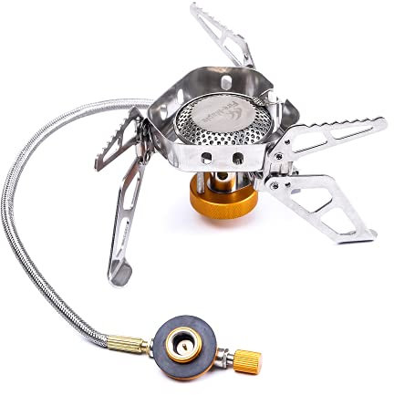 Fire-Maple Fornellino da Campeggio Portatile, Mini Stufa a Gas da Campeggio Fornello Antivento Pieghevole in Acciaio con Accensione Piezoelettrica Ultraleggero e Durevole