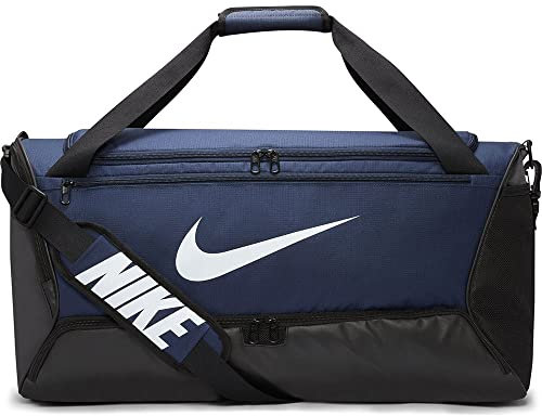 NIKE NK BRSLA M Duff-9,5 (60L), Zaino Sportivo Unisex Adulto, Midnight Navy/Black/White