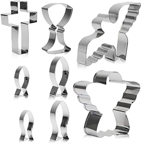 AusstechföRmchen Ausstecher Taufe 8 Pcs Fisch Keksausstecher Kreuz PläTzchenform PläTzchen Fondant Set Fisch Cookie