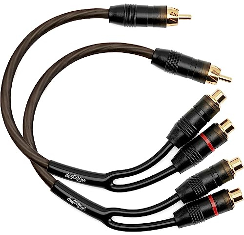 Install Link RCA Audio Cable for Subwoofer or Stereo Cable, Y Adapter 1-Male to 2-Female Splitter, 2pk