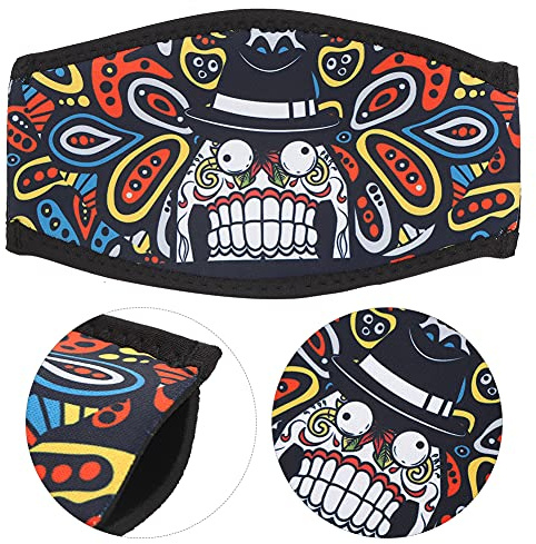 KIMISS 010 SBR Tauchen, Seitlicher Neopren-Haarschutz-Maskenriemen, Doppelter Schnorchel-Spiegelgürtel, Cartoon-Druck, Lustige Zähne (Cartoon-Druck - lustige Zähne)