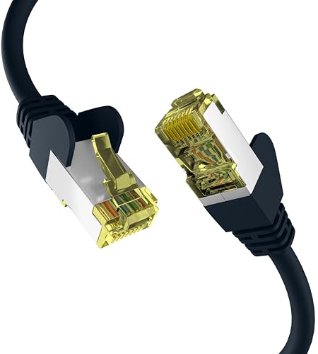 EFB-Elektronik - Cable de red CAT6a de hasta 10 Gb - Cable LAN de 30 m Ethernet con protección contra torceduras - Conector RJ45, apantallamiento S/FTP PIMF - Negro