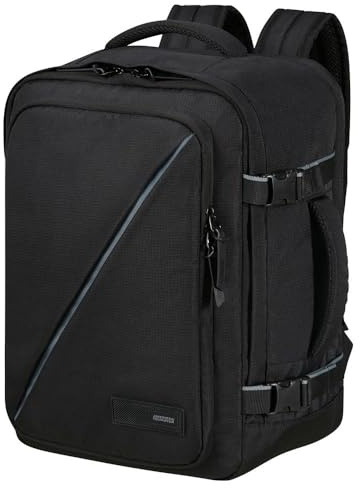 American Tourister Take2Cabin - Wizz Air/Vueling Bolsa de Cabina 30 x 20 x 40 cm, 26,5 l, 0,60 kg, Equipaje de Mano, Mochila de Avión S/M Bajo Asiento, Negro (Black)