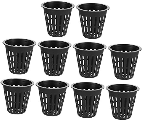 CIMAXIC Cestini Idroponici 10 Pezzi Vasi in Rete Di Plastica Per La Coltivazione Vasi Da Giardino Aperti Vasi Per Vivaio