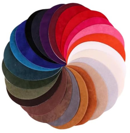TEHAUX 25 Stück Ovale Wildlederstoff Aufnäher Patchwork Aufbügeln Flicken für Pullover Jeans Selbstgemacht Kleidung Reparatur und Dekoration Ellbogenflicken