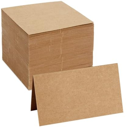 ZAAWUUT Platzkarten aus Kraftpapier, klein, blanko, für Hochzeitsempfang, Naturbraun, 50 Stück