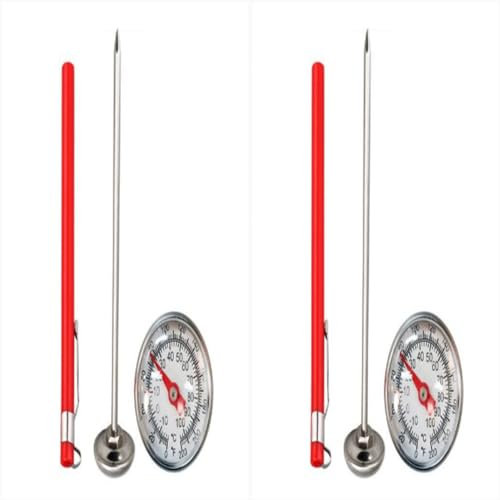 Termómetro de suelo de 2 piezas - Termómetro de compost, herramienta de jardinería doméstica, sonda de temperatura del suelo, medidor de temperatura del suelo | Termómetro con esfera de acero inoxidab