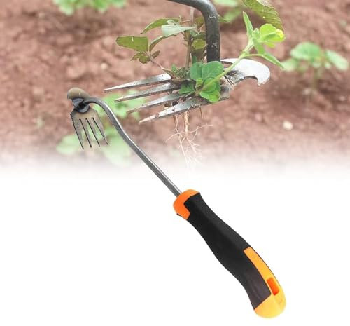 GOXAEEE Unkrautjäter, Gartenarbeit Hand Unkrautstecher,Edelstahl Unkrautstecher Gartengeräte,Fugenreiniger Unkraut,Fugenkratzer Mit Stiel, Unkraut Entferner Gerät, Gartenrechen Unkrautjäter (1PCS)