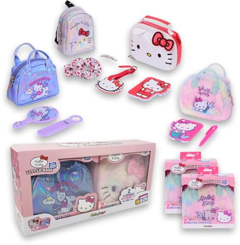 Sbabam Funny Box Hello Kitty Little Bags New Edition, Bunte Mädchenhandtasche mit Zubehör inklusive, 2er-Packung, Mädchentasche mit Hello Kitty Gadgets – Taschen und Spiele für Kinder ab 3 Jahren