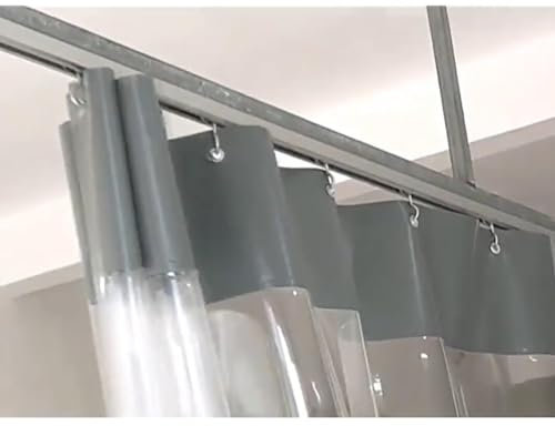 Industrieller Trennvorhang Schienenrollensystem (KEINE Vorhänge), Gerades Gleis Mit 4-Rad-Riemenscheibe – 3 Stück/1 M, Wird Für Vinylvorhänge Im Außenbereich Verwendet ( Farbe : Silver-a , Größe : 2m/