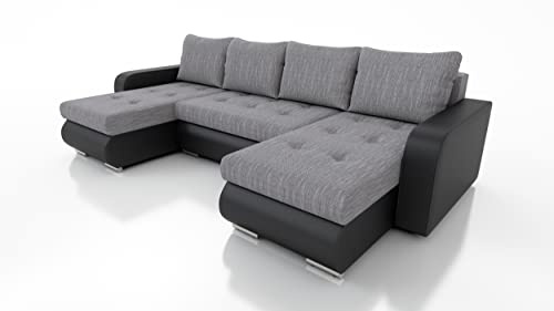 IWMAR MÖBEL Davos ECKSOFA U MIT SCHLAFFUNKTION 300x152x42 Sofa 4 Sitzer! Best Schlafsofa. Eckcouch mit Bettkasten. Couch Wohnzimmer. Polstermöbel. Möbel mit Schlaffunktion. Schlafsofa mit Bettkasten.