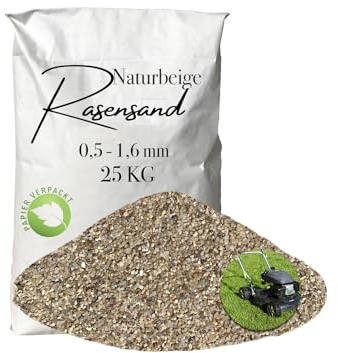 Rasensand 25kg Gartensand Quarzsand 0,5-1,6 mm für Rasenpflege papierverpackt
