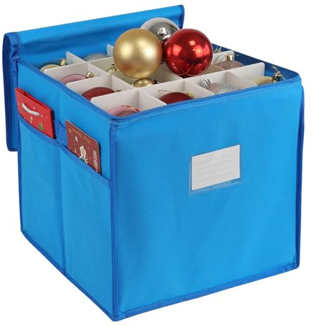 Nomiou Christmas Ornament Storage Box, Christmas Bauble Storage Box,64 Compartment Ornament Decorations