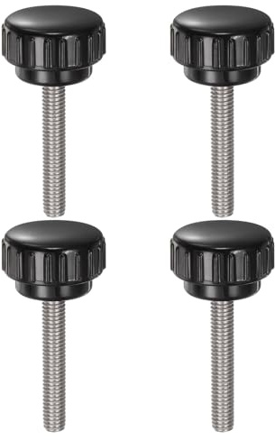 QUARKZMAN 4 Stück Rändelschraube mit Gewinde M6 x 35mm x 25mm Edelstahl 304 | Rundkopfschraube, Rundgriffbolzen Klemmknöpfe 25mm Handknöpfe Daumenschrauben Spannschraube, Für Industrie Maschine
