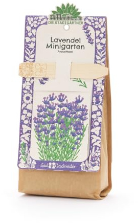 Lavendel Anzuchtset von Die Stadtgärtner | Starter-Komplettset mit Bio-Saatgut für echten Lavendel Anzuchterde & Pflanzgefäß | Perfekt als besonderes Geschenk, Mitgebsel und Aufmerksamkeit
