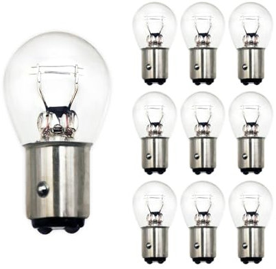 Lanuovx 10 Pack 380 P21/5W Bulb 12V 21/5W BAY15D Turn Signal Bulbs Stop & Tail Light Bulbs for Ford Fiesta/Focus, Car Brake Lights, Reverse Lamps BAY15D Dual Filament