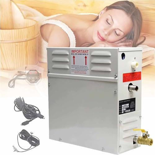 Generador de Vapor Portátil Generador del Vapor de Sauna con Controlador Digital Temperatura Ajustable Dentro de 20m³ - Conservación Automática del Calor 25-55℃,220V-6.0kw