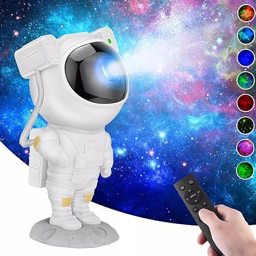 Astronaut Galaxy Star Projector with Nebula, Timer & Remote, Adjustable Head, USB Powered LED Night Light for Bedroom, Kids Room Decor Present, Space Themed Party Decor for Adults & Children