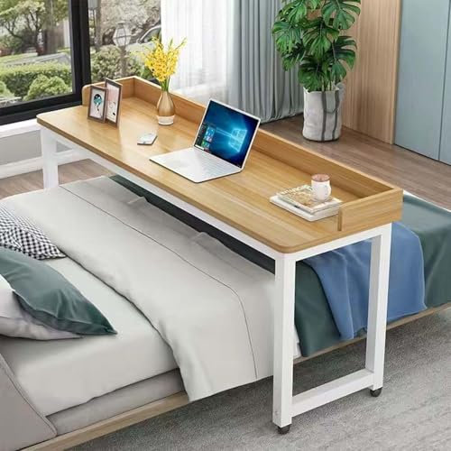 Generisch Überbetttisch Pflegetisch Auf Rolle Computertisch King-Queen-Betttisch üBer Dem Bett Fauler Schreibtisch Mit Rollen Essenstablett Schreibtisch,C,140x40x80cm