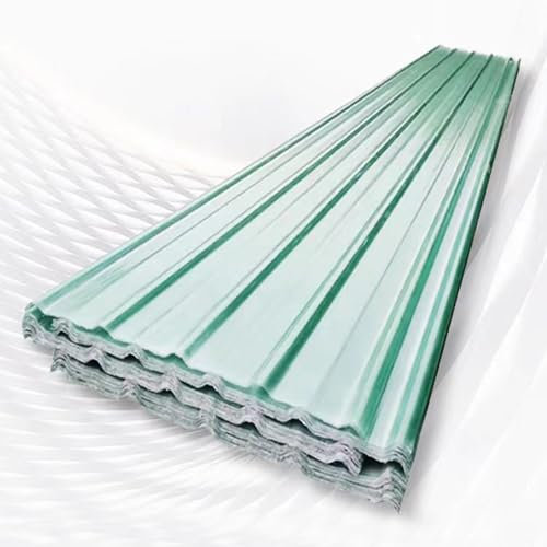 Transparente Welldachplatten, 6 Stück, Tageslichtplatten für Gewächshaus, Garage, FRP-Dachplatten, 1 mm Dachziegel (0,9 x 1,1 m)