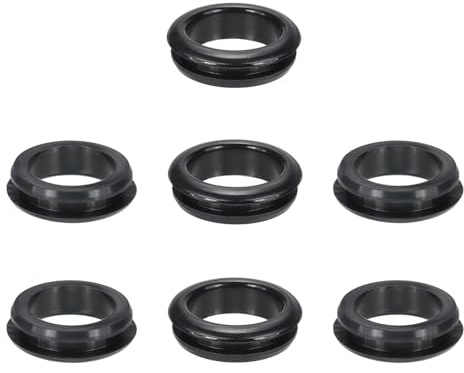 PATIKIL Silicone Rubber Grommets, 7 Pcs 1-1/2(38mm) Drill Hole, 1-1/4(32mm) Inner Dia. Top Hat Wire Gasket Rubber Hole Plug for Wiring Irrigation System Firewall, Black