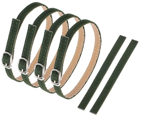 sourcing map Cinturino alla caviglia di ricambio per talloni, cinturino rimovibile per scarpe in pelle PU, Suede Verde Scuro, 0.8cm