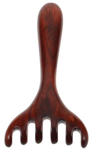 EXHUMKY Fußmassagegerät Holz Massagekamm Mit Breiten Zähnen Tragbarer Massagegriff Für Fußreflexzonenmassage Und Entspannung Handgefertigt 5.71X2.76X0.51In