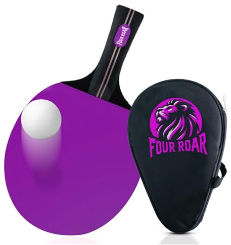 FourRoar Racchetta da Ping Pong Viola con 7 Strati | Racchette Ping Pong per Giocatori di Tutti i Livelli | Include 1 Custodia e 1 Pallina