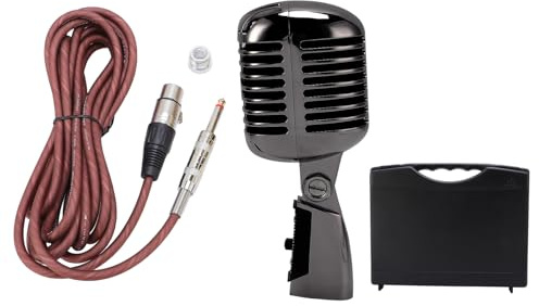Dynamisches Mikrofon, Handheld -Mikrofon für Gesang mit Cardioid -Pick -up -Muster, Retro -Cardioid -Abholungswinkel -einstellbares Mikrofon für die KTV der Bühnenleistung (Gunmetal Grey)