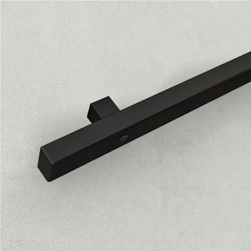 MSHGSKU Corrimano per Scale Nero, corrimano per ringhiera per Scale Montato a Parete, corrimano per Scale in Tubo di Ferro zincato Industriale, corrimano per Interni ed Esterni - Kit compl