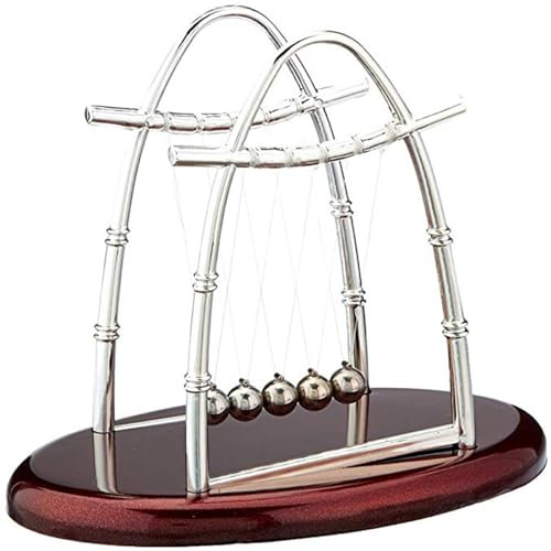 Gcroet Newtons Cradles, Sail Shape Balance Pendulum Balls with Red Base, Swinging Physics Toys, Stress Relief Cool Desk Accessories for Office Decor..