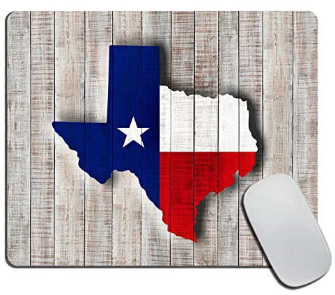 Alfombrilla Mapa De Texas, Bandera De Texas sobre Tabla Rústica De Madera Oxidada, Suroeste Americano 25X30Cm Antipolvere Alfombrilla Raton Base De Goma Mouse Pad para Hogar Oficina