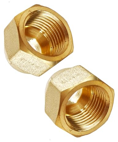 2 Stk 3/8 Zoll Kältemittelleitung Bördel Überwurfmutter Bördelüberwurfmutter,klimaleitung,Muttern für Kupferrohre von Klimaanlagen,Messing Bördelmuttern Klimaanlage Teile Anschlüsse