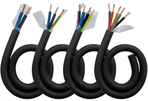 GO BEYOND YOURSEIF 18AWG Câble D'alimentation 2/3/4/5 Conducteurs,Conducteur En Cuivre Sans Oxygène,Câble Flexible Pour Pompe Submersible,Étanche Robuste Pour Puits Profonds Usage Extérieur(5C,10AWG)