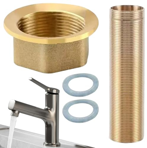 Prolunga per rubinetto, Tubi di prolunga per rubinetto da 6 pollici con dado di bloccaggio e rondelle Parte hardware di montaggio per tubo filettato, Tubi