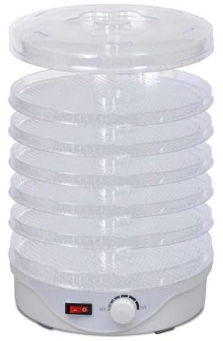 QUAHEAS Dehydrator with 250 W Power and 6 Transparent Shelves, Dehydrator with Temperature Control 35-70 °C, Air Dryer for Fruit, Vegetables, Meat, Herbs, Mushroom, Snack, Quiet Kitchen, Household
