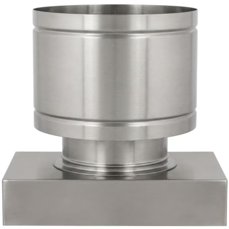 MAKA Comignolo a Botte Rettangolare, Terminale per Canna Fumaria Camino Stufa a Legna Pellet e Gas, Cappello Antipioggia Aspirafumo Base Rettangolare (220x320 mm - Inox)