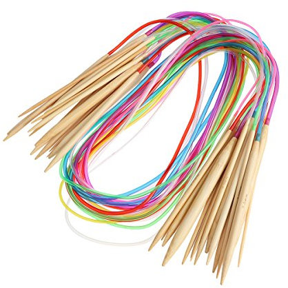 Healifty 18 Paar Rundstricknadeln 100 cm Länge Häkelset Strickzubehör Rundstrickgarn Nadelset Handarbeit Wolle Handstricknadeln
