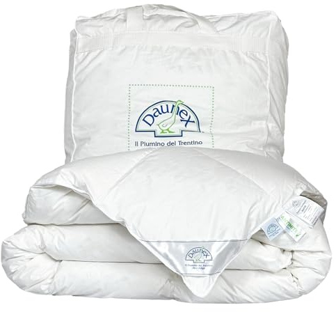Daunex Piumone Matrimoniale, 250 x 220 cm, 100% Piumino D'Oca Siberiana, Anallergico e Antiacaro, Lavabile in Lavatrice, Made in Italy. Modello: Courmayeur Warm