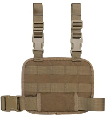 EXCELLENT ELITE SPANKER Tactical MOLLE Drop Leg Platform Universal Drop Leg Panel mit verstellbarem Gürtel und Oberschenkelgurten(Braun)