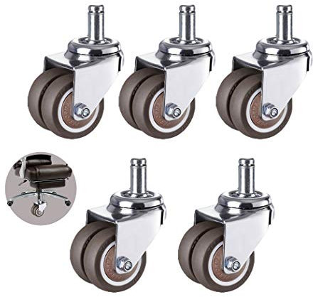 5 Rotelle Per Sedie Da Ufficio, Doppie Ruote a 360 Gradi, Rotelle Per Anelli Di Sicurezza Per Sedie Per Computer, Rotelle Per Sedie Scorrevoli, Ruote In Gomma Mute(1.5in)