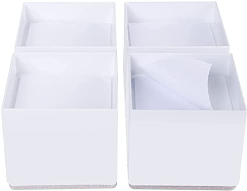 Ezprotekt 2 Inch Square Bed Risers Heavy Duty Stackable Furniture Risers - Solid Steel Bed Furniture Risers Post for Couch Bed Table Protect Wood & Carpet Surface, 3.15 x 3.15x 2 Inch(4 Pack, White)